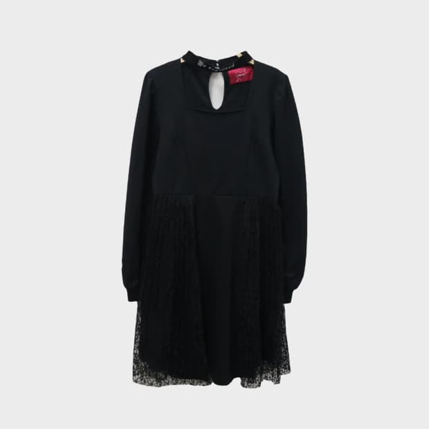 JAMIE 오네갸루 초커 넥 레이스 원피스 62122