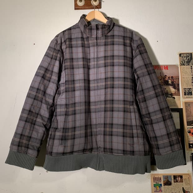 빔즈 리버시블 타탄체크 패딩