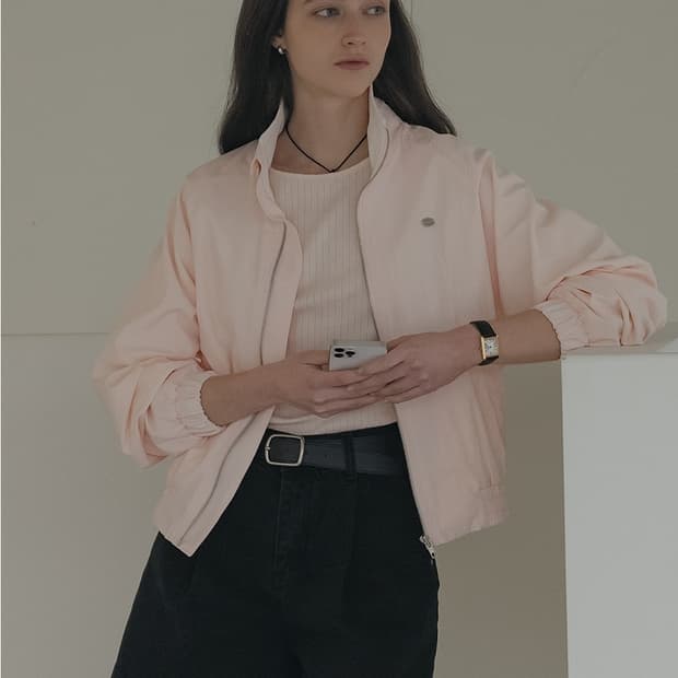 택달린새상품) 노운베러 하이넥 아노락 점퍼 바람막이 핑크