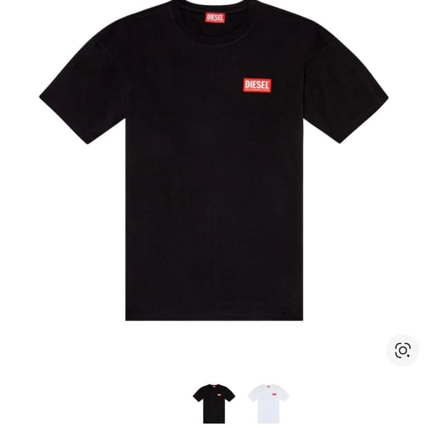 디젤 로고 패치 티셔츠 블랙