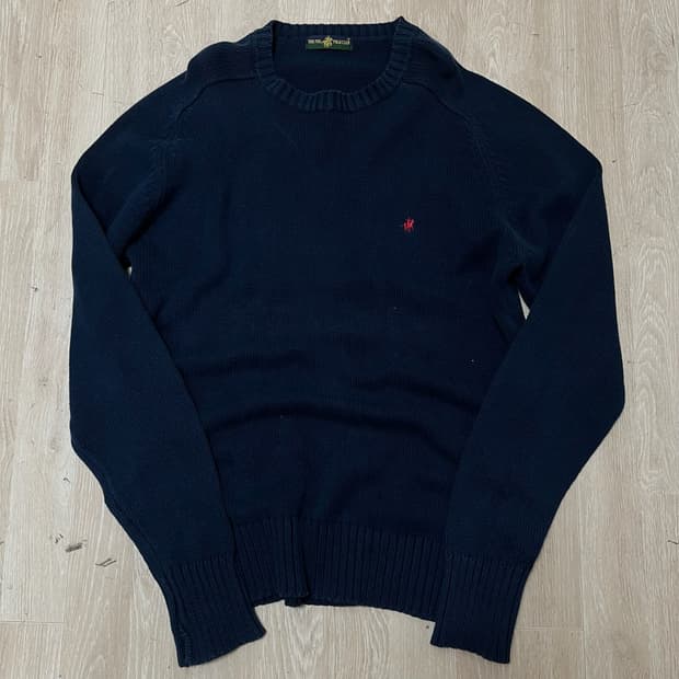 더 폭스 폴로 클럽 로고 자수 라운드넥 니트 [네이비] L/100