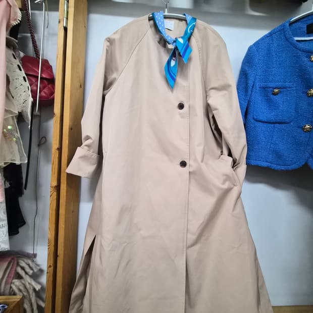 jamming 노카라 라운드 트렌치코트