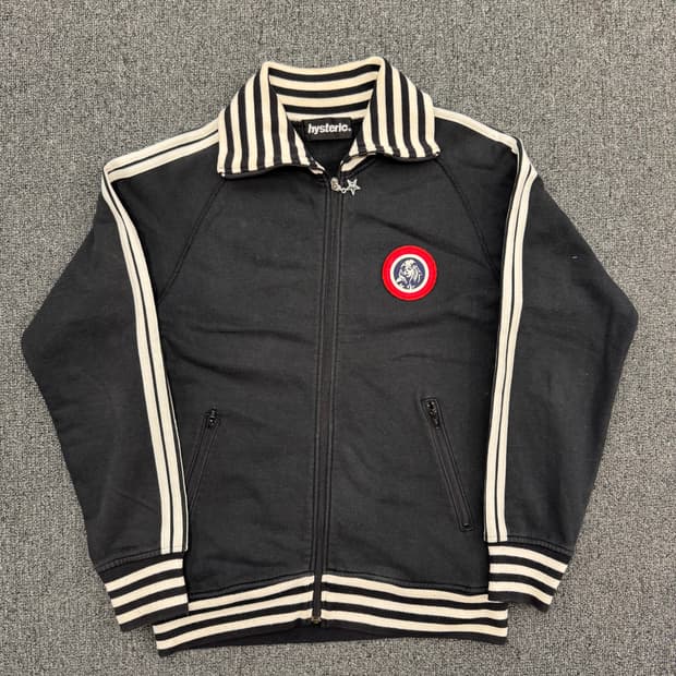 히스테릭 글래머 프린팅 스트라이프 집업 져지