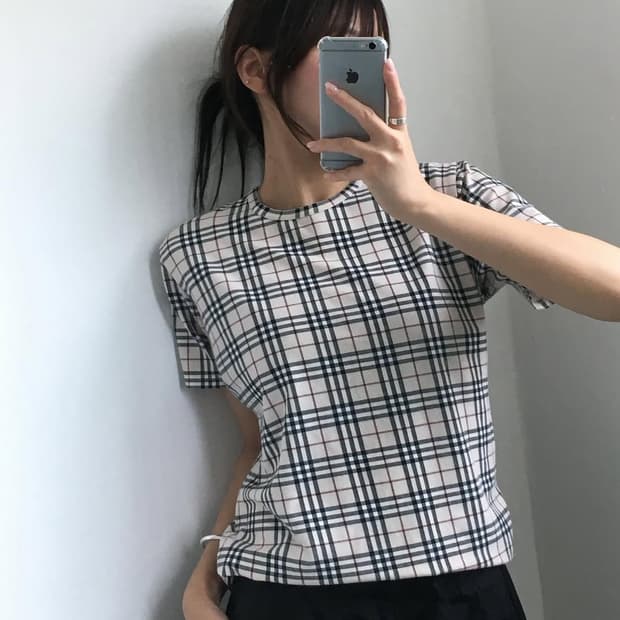 Burberry 버버리 노바체크 우먼라인 티셔츠