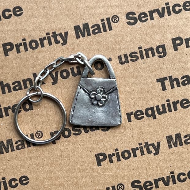 90s vtg Mini Bag Charm Keyring
