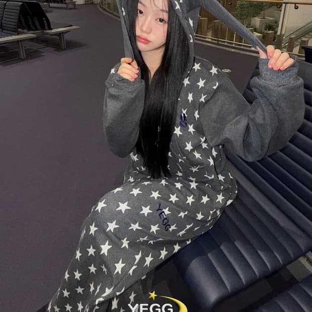 예그 스타 버니 후디 셋업 그레이 트레이닝 셋업 세트