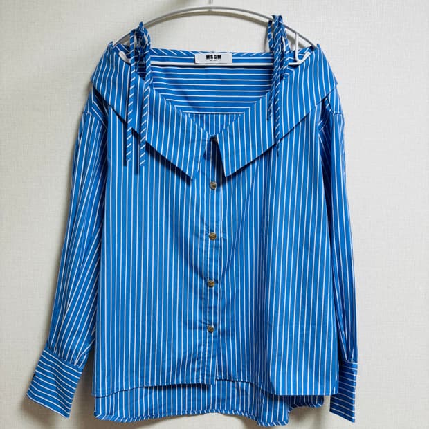 MSGM 스트라이프 오프숄더 블라우스
