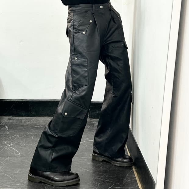 Raven 레더 카고 팬츠