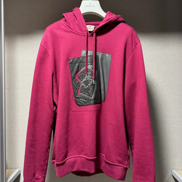 에르메스 가죽패티 후드티 자주색 M