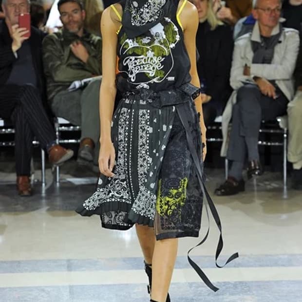 Sacai 2016 ss paisley warp skirt