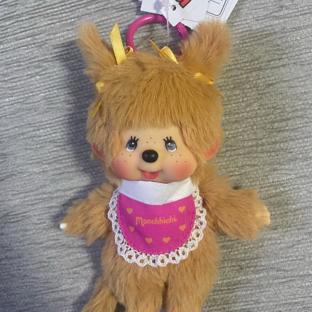 [새상품]신상 홍콩 몬치치 키링 양갈래 여아 금발 골드