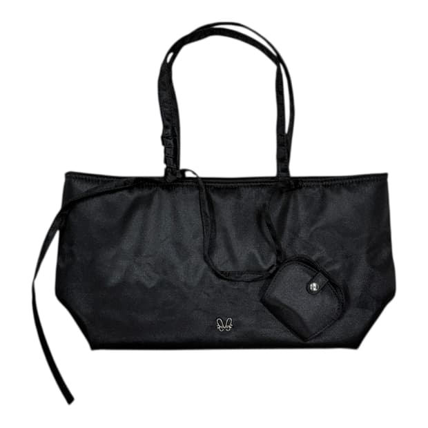 MMLG 우먼 사틴 숄더백 가방 블랙