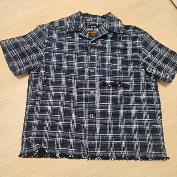  24SS SYSTEM 이태리 셔닐 체크 반팔 셔츠 105