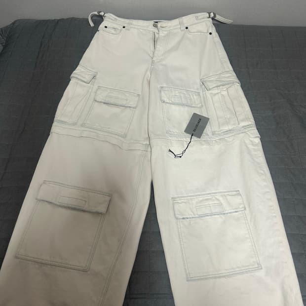 [30] 발렌시아가 재패니즈 데님 카고 팬츠 아이보리