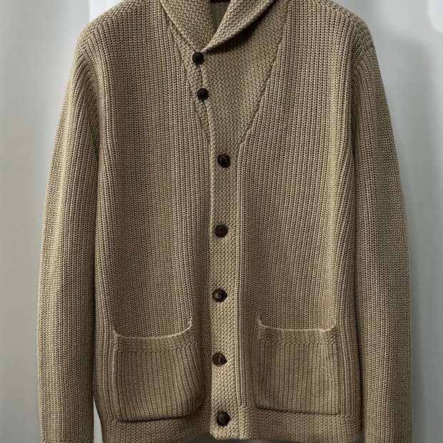 폴로 랄프로렌 베이지 코튼 셔들 니트 자켓