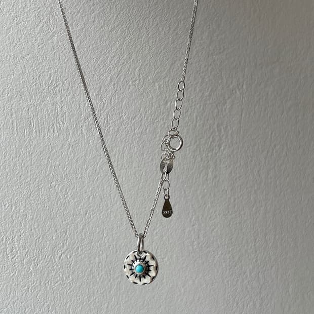 빈티지무드 터키석 썬 실버목걸이 (Silver 925 Chain)
