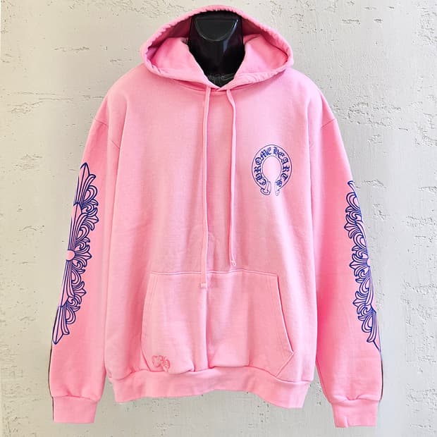 [XL] 미사용 크롬하츠 홀스슈 후드티 핑크 B1213C144