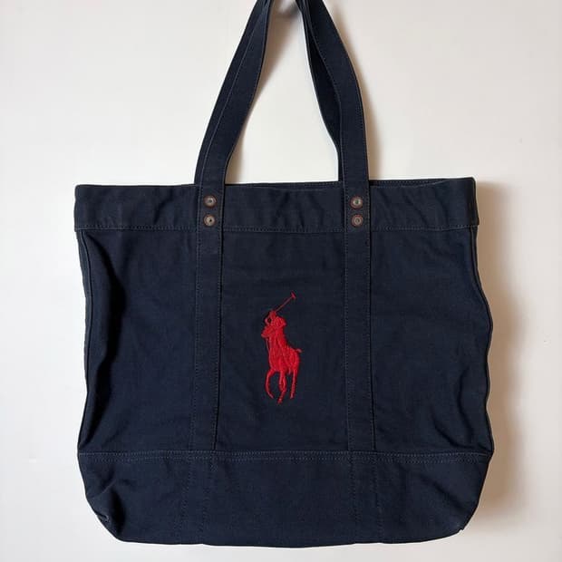 폴로 랄프로렌 워크 코튼 양면 토트백 Q1523