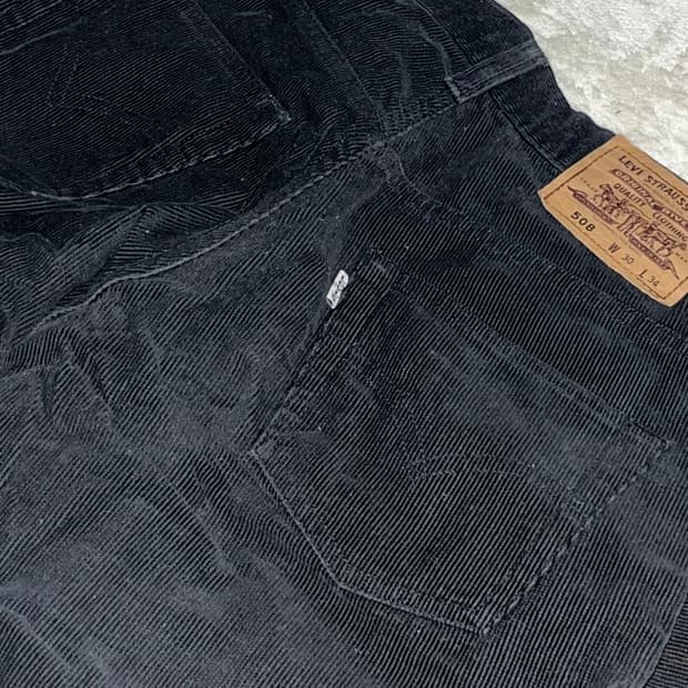 리바이스 508 코듀로이 골덴 팬츠 블랙