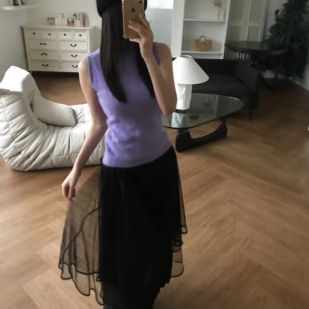 vintage black sha skirt