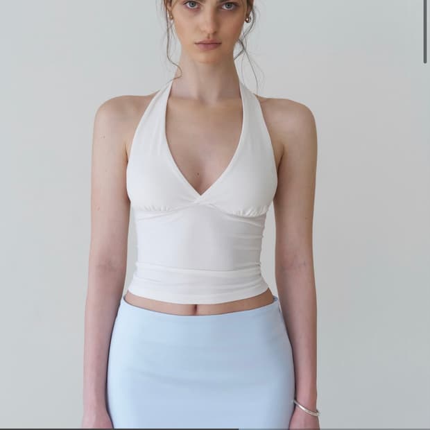 (새상품) 레터앤 Wrap Halter Top (Ivory)