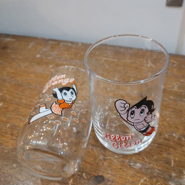 70s~80s 빈티지 아톰 유리컵 2개set