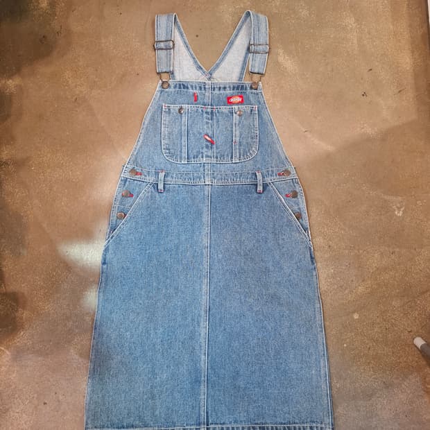 디키즈 데님 멜빵 원피스