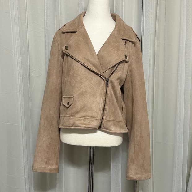 (유일매물) 리즈리사 리본 아일렛 스웨이드 크롭 라이더자켓 갸루 y2k