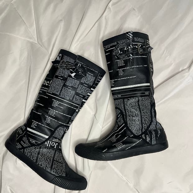 희귀** 00s JohnGalliano newspaper boots