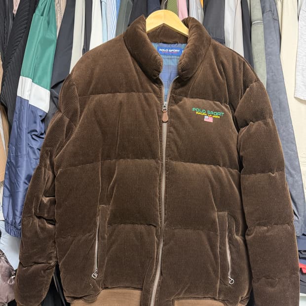 [xl] 폴로 랄프로렌 스포츠 코듀로이 패딩 브라운