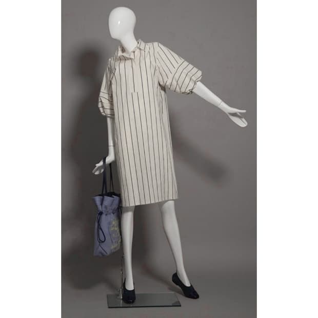 랑방컬렉션 스트라이프 셔츠 드레스