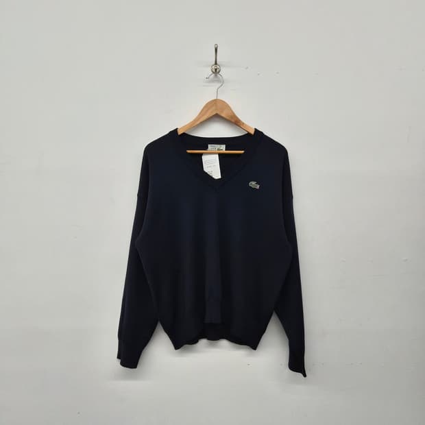 라코스테 네이비색 V넥 니트 남성 L