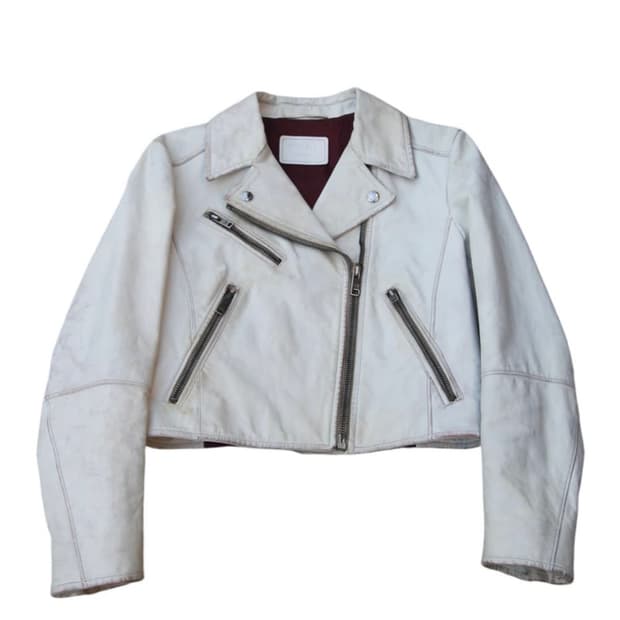 프라다 레더 라이더 자켓 40