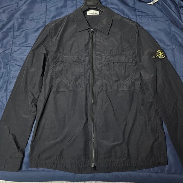 스톤아일랜드 나슬란 나일론 오버셔츠 블랙 XL