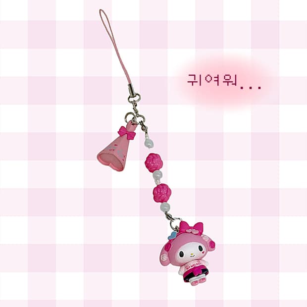 산리오 키라메키 마이멜로디 폰스트랩 키링 키홀더