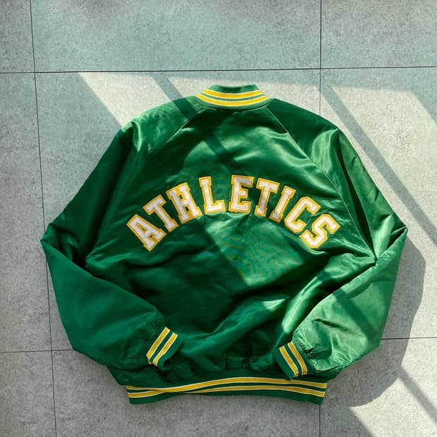초크라인 오클랜드 아틀레틱스 세틴봄버자켓