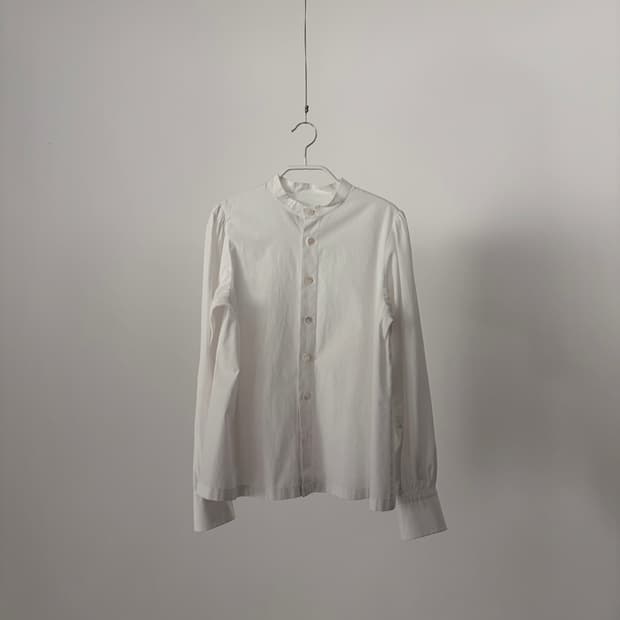 China Collar Shirring Puff Blouse