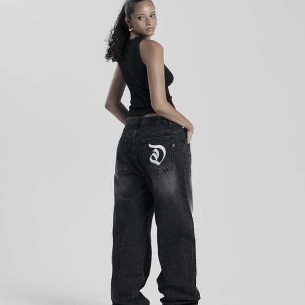 오도어 odor Nas raw wide denim in black