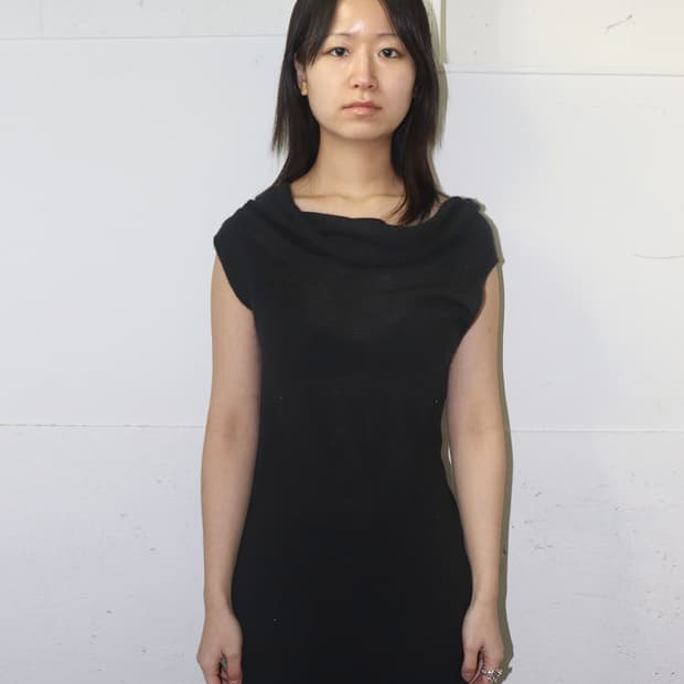 릭 오웬스 07AW "EXPLODER" 드레이프 넥 슬리브리스 니트