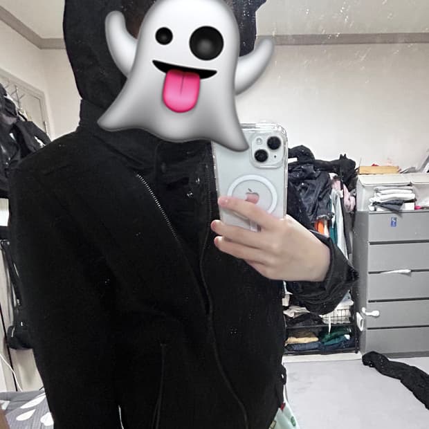 빈티지 사선 후드 자켓