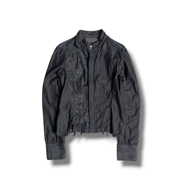 Diesel 플라워 프린팅 스티치 데님 자켓