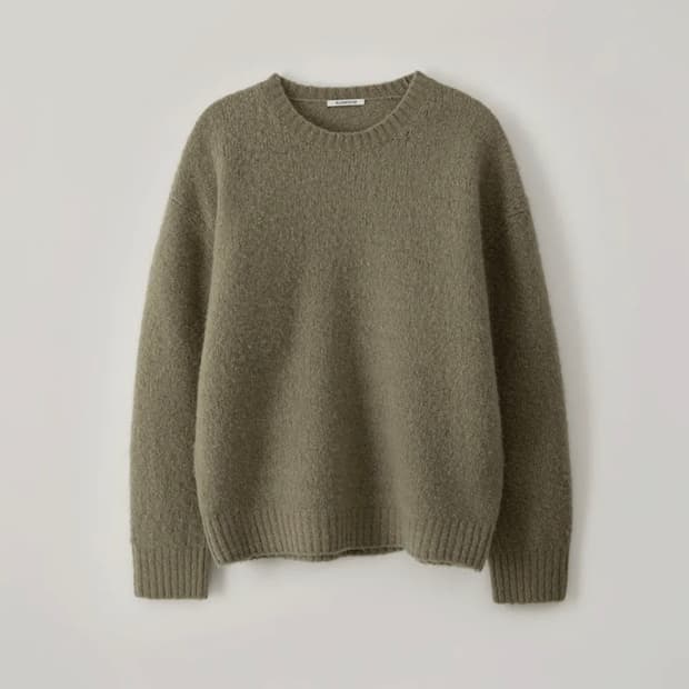 (2) 블랭크룸 버블 크루넥 니트_OLIVE