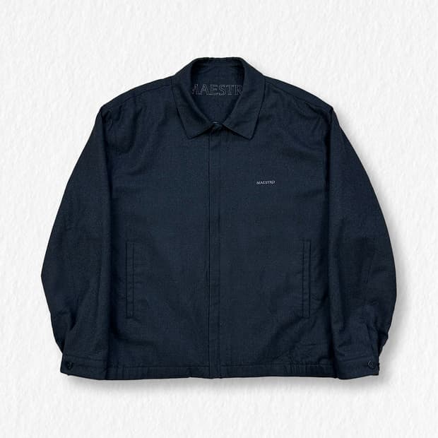 마에스트로 울 카라 블루종 자켓