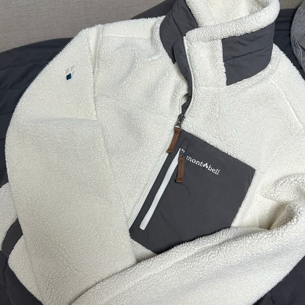 몽벨 후리스  플리스 뽀글이 화이트미디움