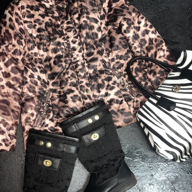 호피 패딩 점퍼