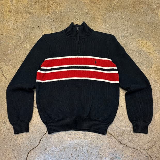 새상품급 90s 미국 빈티지 폴로랄프로렌 터틀넥 반집업 니트
