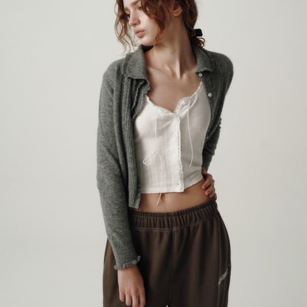 더바넷 가디건 cady heron scallop knit cardigan