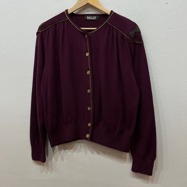 발리 BALLY 퓨어 캐시미어 금장 가디건