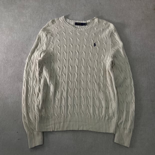 100 폴로랄프로렌 베이지 꽈배기 니트
