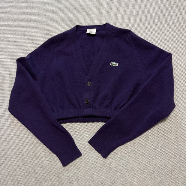 라코스테 크롭 커스텀 니트 가디건